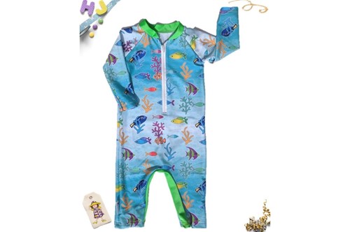 Buy 6-12m Swim Romper Reef Life now using this page